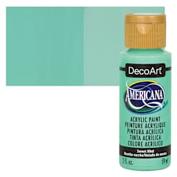 DecoArt Americana Acrylic Paint - Sweet Mint, 2 oz bottle and swatch