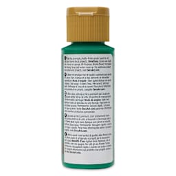 Back of DecoArt Americana Acrylic Paint - Holly Green, 2 oz bottle