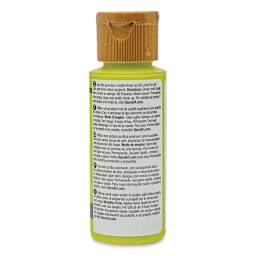 DecoArt Americana Acrylic Paint - Citron Green (Transparent), 2 oz (Back of bottle)