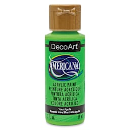 DecoArt Americana Acrylic Paint - Sour Apple, 2 oz (Front of bottle)