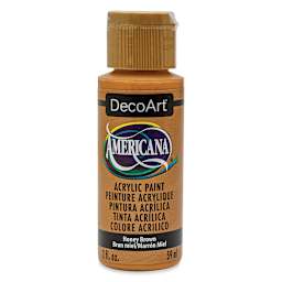 DecoArt Americana Acrylic Paint - Honey Brown, 2 oz (Front of bottle)