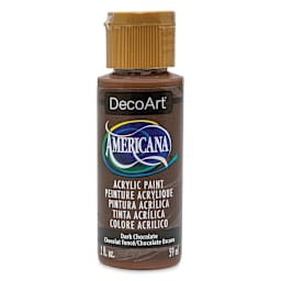 DecoArt Americana Acrylic Paint - Dark Chocolate, 2 oz (Front of bottle)