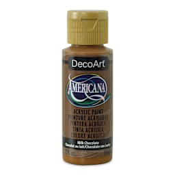 DecoArt Americana Acrylic Paint - Milk Chocolate, 2 oz (Front of bottle)