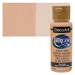 DecoArt Americana Acrylic Paint - Warm Beige, 2 oz bottle and swatch