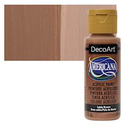 DecoArt Americana Acrylic Paint - Sable Brown, 2 oz bottle and swatch