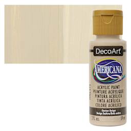 DecoArt Americana Acrylic Paint - Oyster Beige, 2 oz bottle and swatch