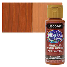 DecoArt Americana Acrylic Paint - Cinnamon Stick, 2 oz bottle and swatch