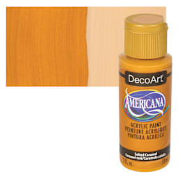 DecoArt Americana Acrylic Paint - Salted Carmel, 2 oz bottle and swatch