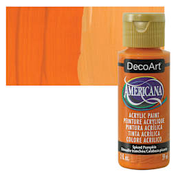 DecoArt Americana Acrylic Paint - Spice Pumpkin, 2 oz bottle and swatch