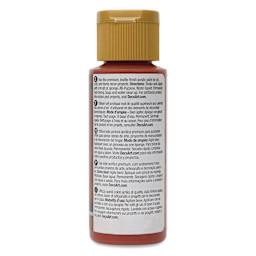 Back of DecoArt Americana Acrylic Paint - Traditional Burnt Sienna, 2 oz bottle