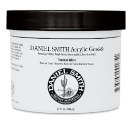 Daniel Smith Acrylic Gesso - Front of 32 oz Titanium White Jar shown