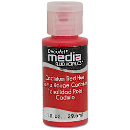 Deco Art Media Fluid Acrylic, 1 oz Bottle - Cadmium Red Hue