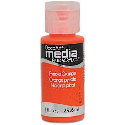 Deco Art Media Fluid Acrylic, 1 oz Bottle - Pyrrole Orange