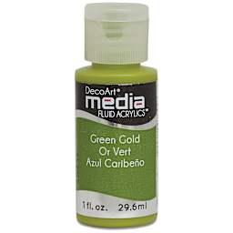 Deco Art Media Fluid Acrylic, 1 oz Bottle - Green Gold