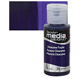 Deco Art Media Fluid Acrylic - Dioxazine Purple 1 oz Bottle and swatch