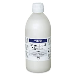Vallejo Acrylic Fluid Medium - Front of 500 ml Matte Finish Medium bottle