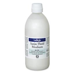 Vallejo Acrylic Fluid Medium - Front of 500 ml Satin Finish Medium bottle