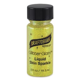 GlitterGlam Liquid Skin Sparkle - Front view of Golden Sunlight bottle