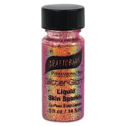 GlitterGlam Liquid Skin Sparkle - Front view of Ruby Sunrise bottle