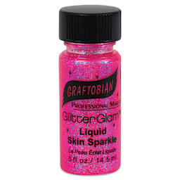 GlitterGlam Liquid Skin Sparkle - Front view of Pink Passion bottle