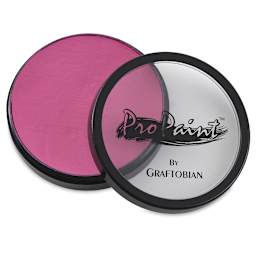 Graftobian ProPaint Face and Body Paints - Open jar of 30 ml Tickled Pink color with lid adjacent
