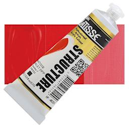 Matisse Structure Paint - Matisse Scarlet DPP, 75 ml tube and swatch