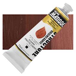 Matisse Structure Paint - Armenian Gugark Hematite Cherry, 75 mll Tube and Swatch