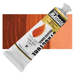 Matisse Structure Paint - Armenian Lori Red Light, 75 ml Tube and Swatch