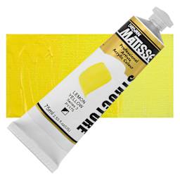 Matisse Structure Paint - Lemon Yellow, 75 ml Tube and Swatch