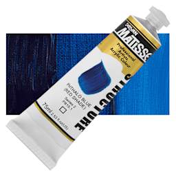 Matisse Structure Paint - Phthalo Blue (Red Shade), 75 ml Tube and Swatch