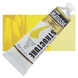 Matisse Structure Paint - Aureolin Yellow, 75 ml tube and swatch