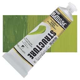 Matisse Structure Paint - Australian Yellow Green, 75 ml tube and swatch