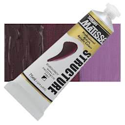 Matisse Structure Paint - Burgundy, 75 ml tube and swatch