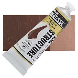 Matisse Structure Paint - Burnt Sienna, 75 ml tube and swatch