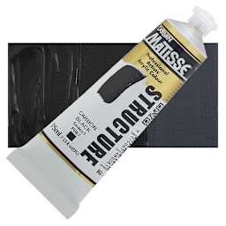 Matisse Structure Paint - Carbon Black, 75 ml tube and swatch