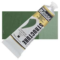 Matisse Structure Paint - Chromium Green Oxide, 75 ml tube and swatch
