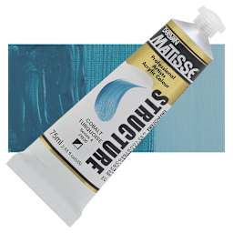 Matisse Structure Paint - Cobalt Turquoise, 75 ml tube and swatch