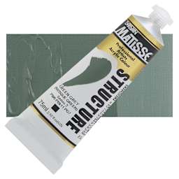 Matisse Structure Paint - Green Gray (Antique), 75 ml tube and swatch