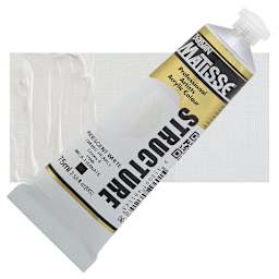 Matisse Structure Paint - Iridescent White, 75 ml tube and swatch