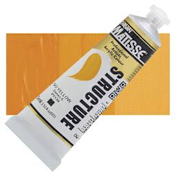 Matisse Structure Paint - Iso Yellow, 75 ml tube and swatch