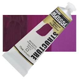 Matisse Structure Paint - Magenta Quin Violet, 75 ml tube and swatch