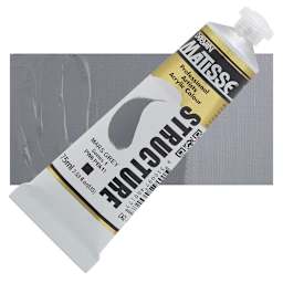 Matisse Structure Paint - Mars Gray, 75 ml tube and swatch