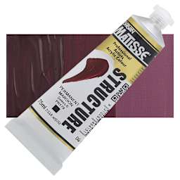 Matisse Structure Paint - Permanent Maroon, 75 ml tube and swatch