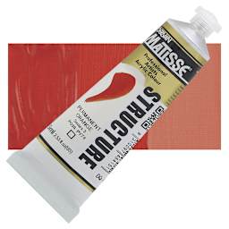 Matisse Structure Paint - Permanent Orange, 75 ml tube and swatch