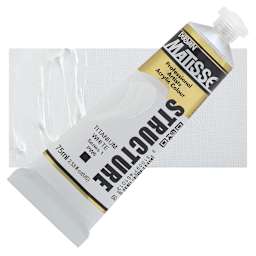 Matisse Structure Paint - Titanium White, 75 ml tube and swatch