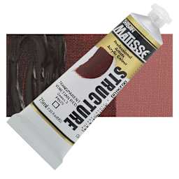 Matisse Structure Paint - Transparent Venetian Red, 75 ml tube and swatch