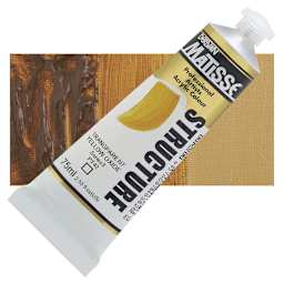 Matisse Structure Paint - Transparent Yellow Oxide, 75 ml tube and swatch
