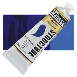 Matisse Structure Paint - Ultramarine Blue, 75 ml tube and swatch