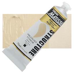 Matisse Structure Paint - Unbleached Titanium, 75 ml tube and swatch