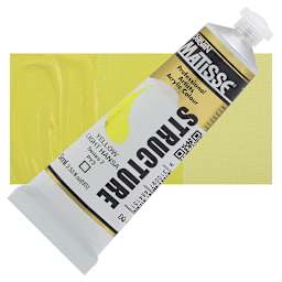 Matisse Structure Paint - Yellow Light Hansa, 75 ml tube and swatch